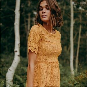 Piper & Scoot Black Lace Midi Dress